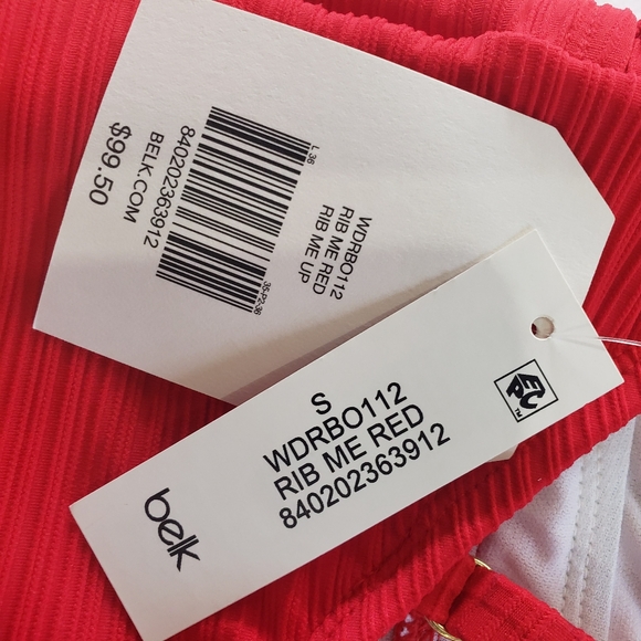 Wonderly Womens Red Ribbed One Piece Swimsuit NWT Memorial Day 4th July Sz Small - Picture 9 of 11